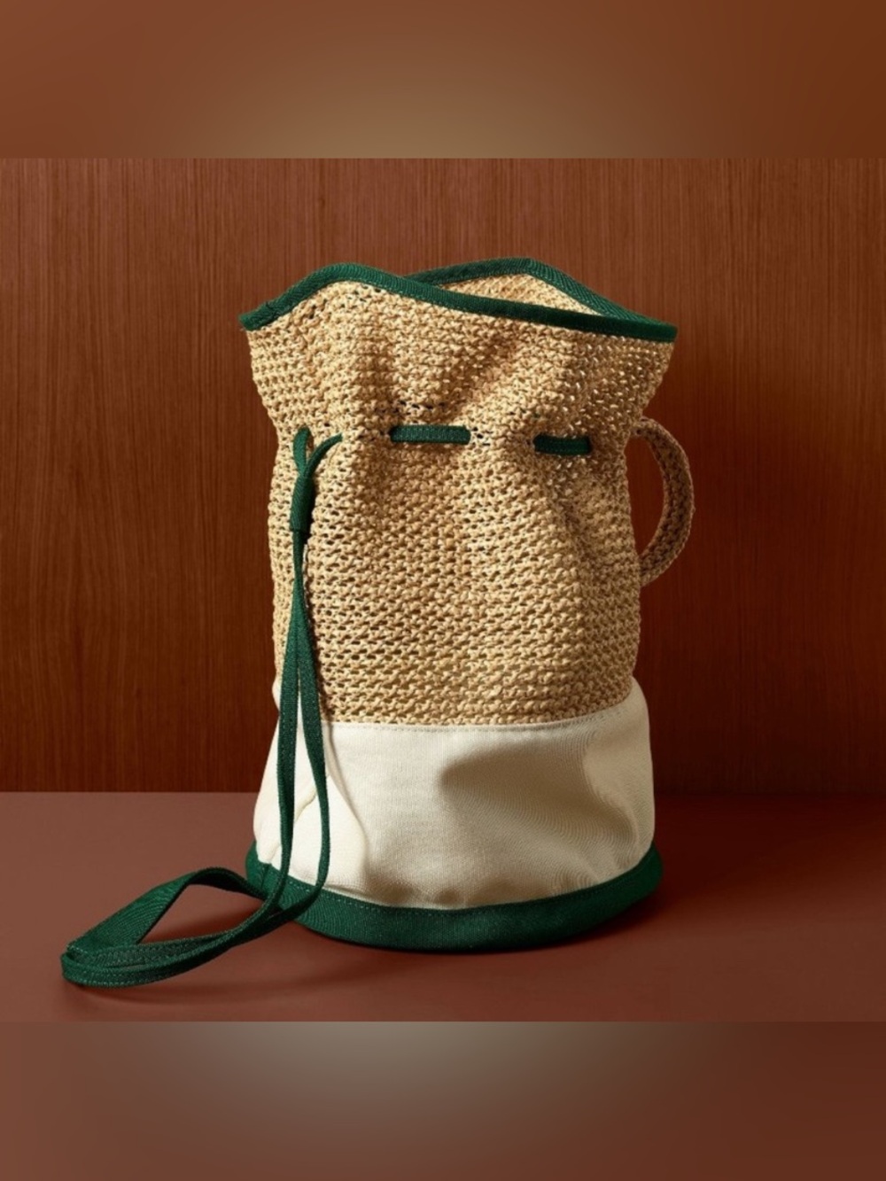 NWT Rosie Assoulin X Target Woven Bucket bag Purse Tote Handbag Green